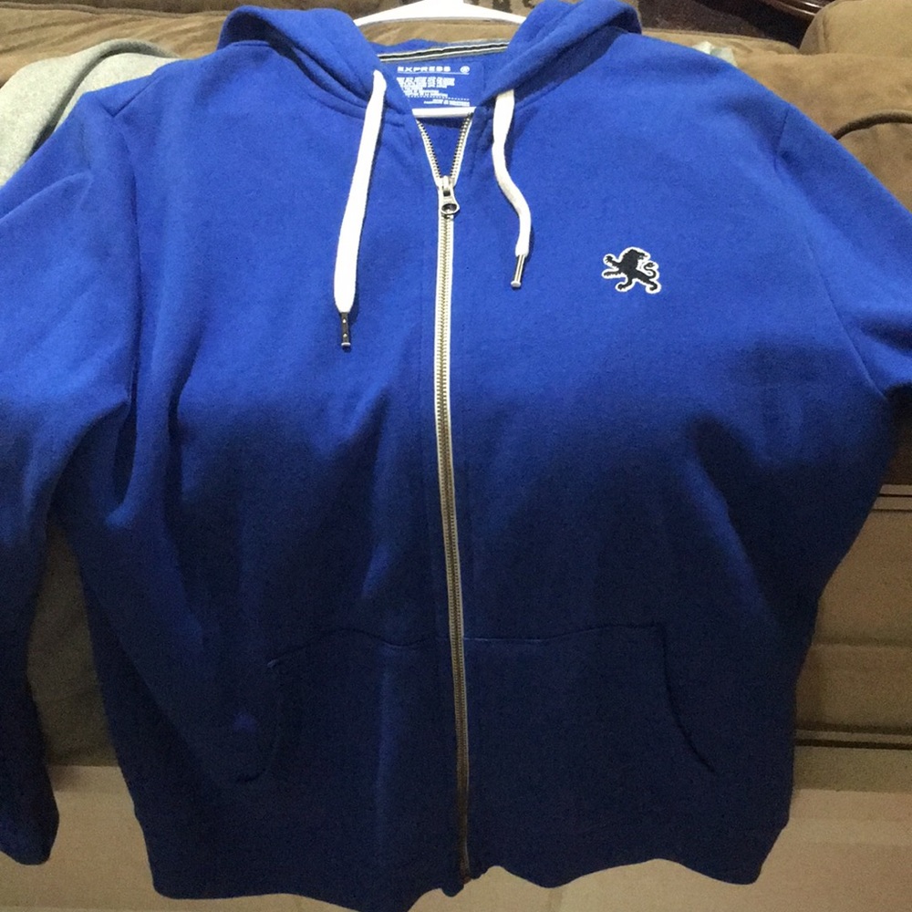 Express Blue Zip Up Sweatshirt
